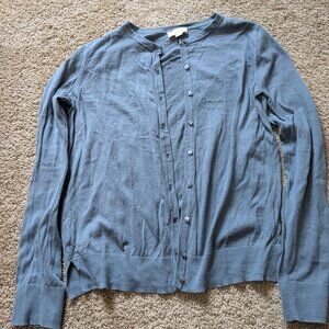 LOFT Crew Neck Cotton Cardigan